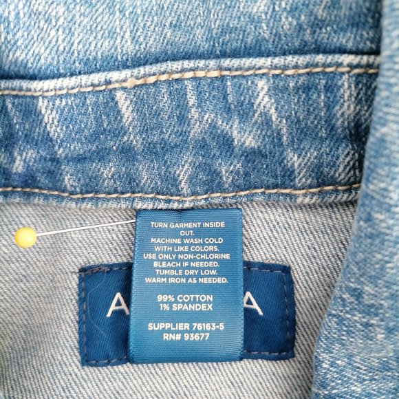 Arizona Jean Co Womens Blue Long Sleeve Collared Button-Up Denim Jacket Size M - Picture 2 of 6